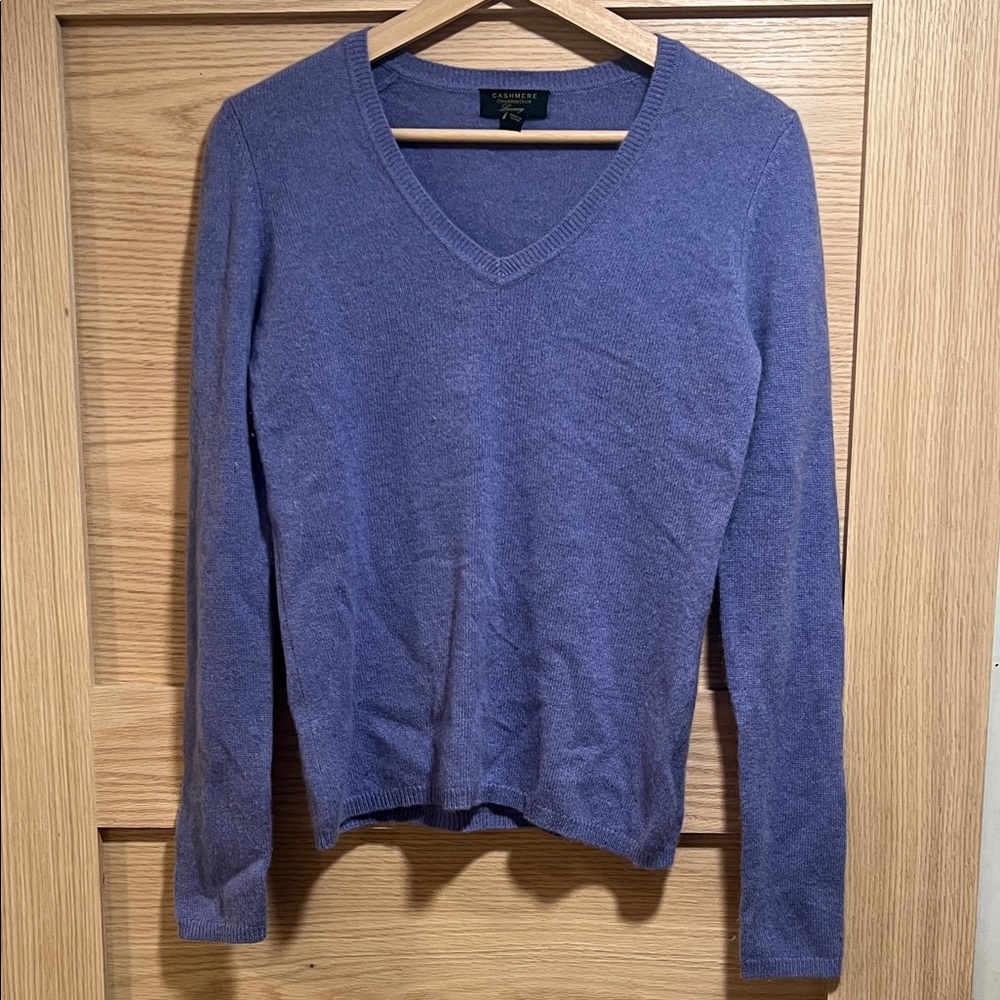cashmere charter club luxury v neck purple sweater